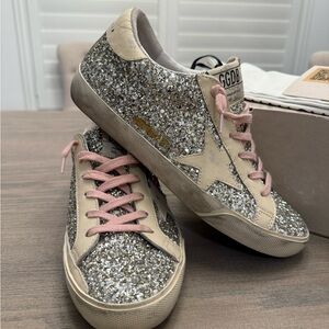 Golden Goose Silver Glitter Women's Sneakers